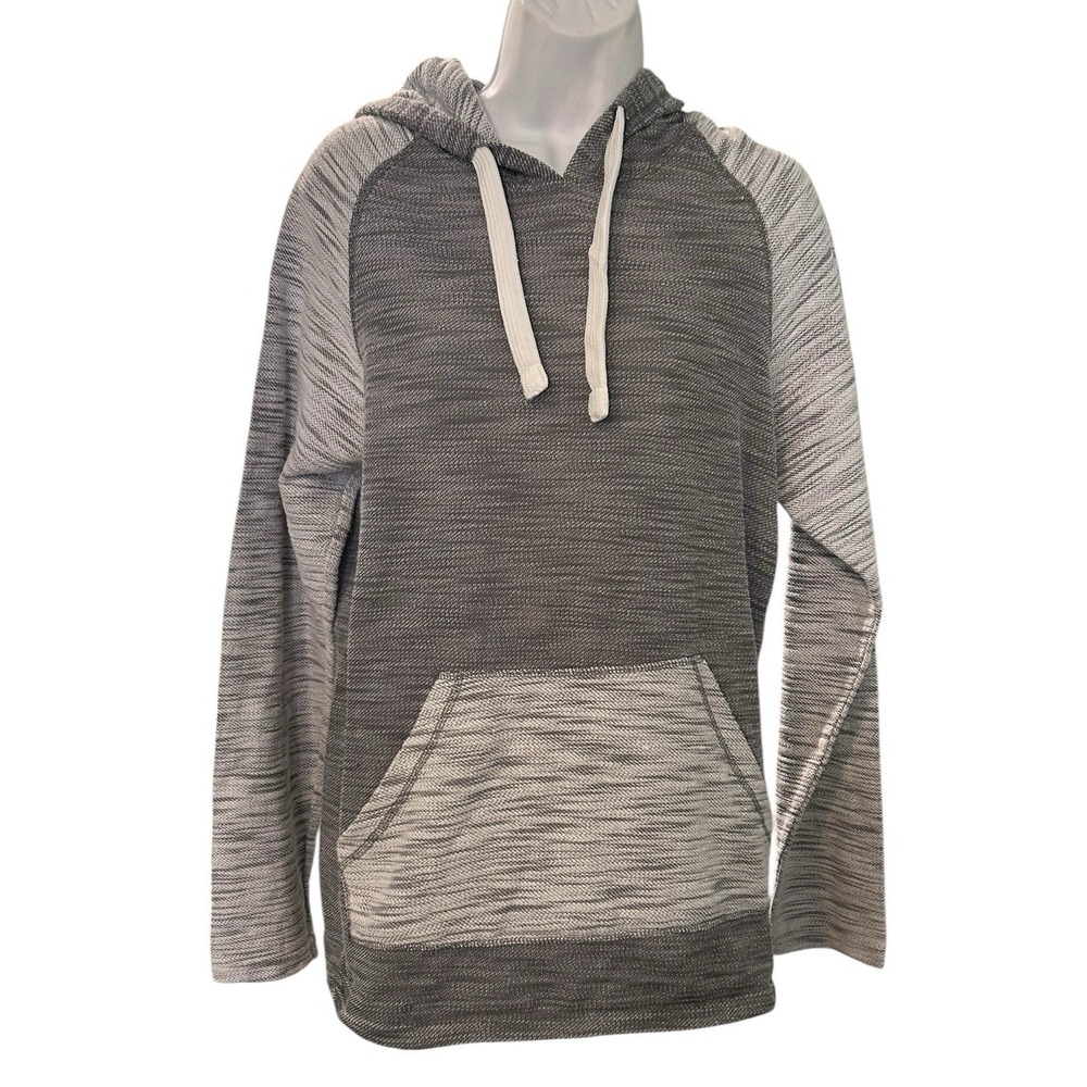 Free Planet L/S Medium Weight Pullover Kangaroo Pocket Hoodie Womens Size M Gray